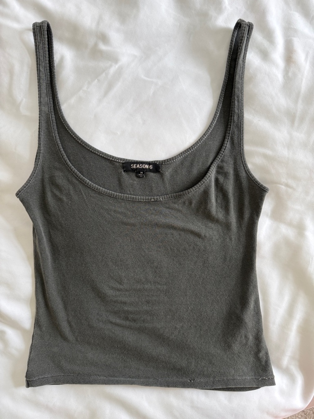 Yeezy Season 6 Charcoal Gray Scoop Neck Tank Top